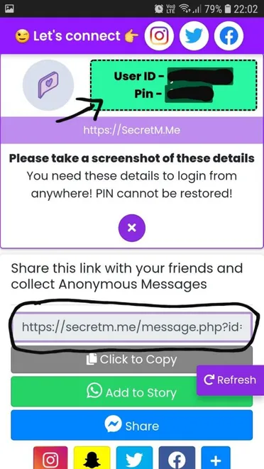 How To Put The Secret Message Link On Facebook